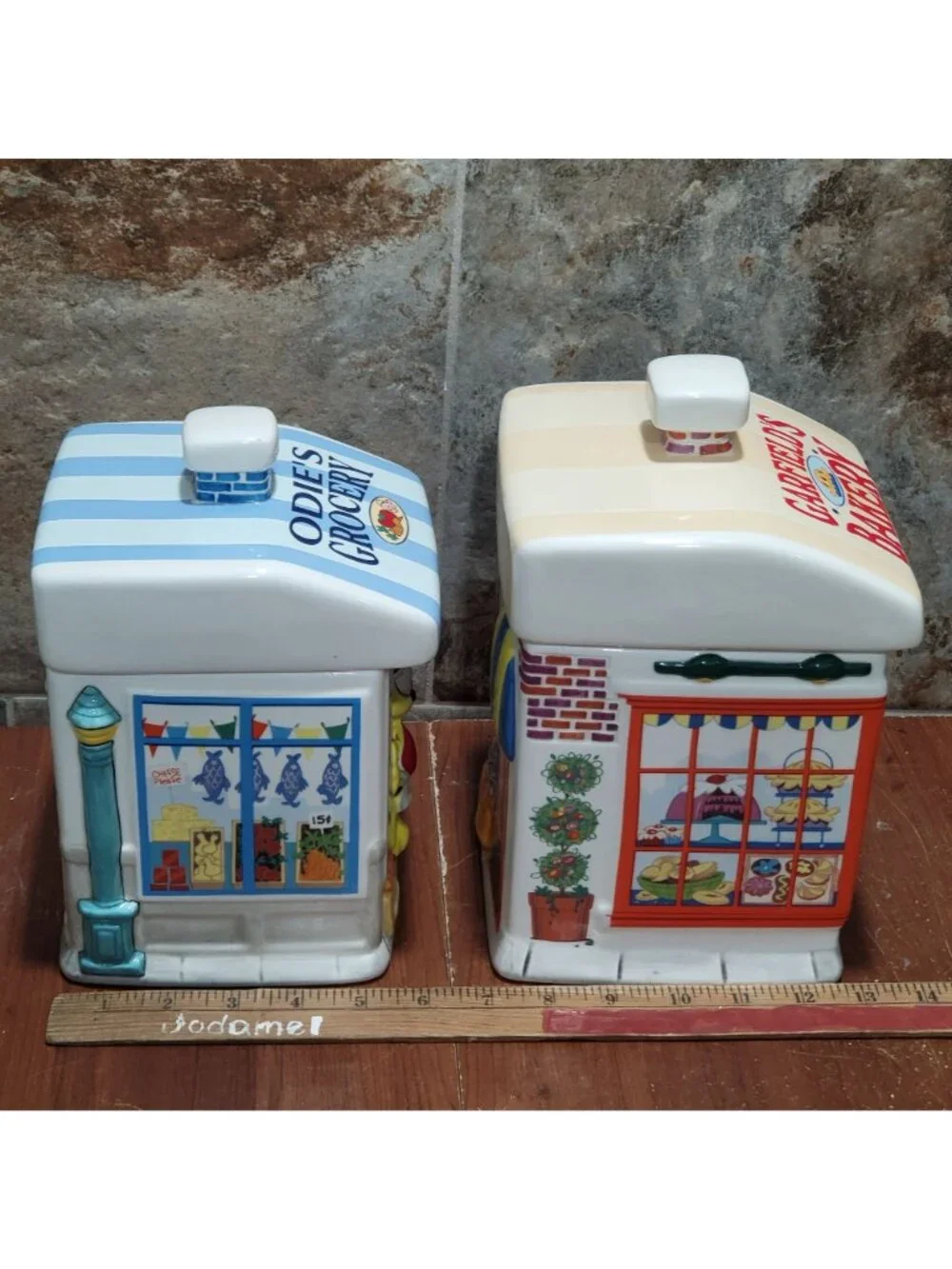 Vintage Garfield Danbury Mint Ceramic Canister Set Complete 4pc Bakery Grocery f